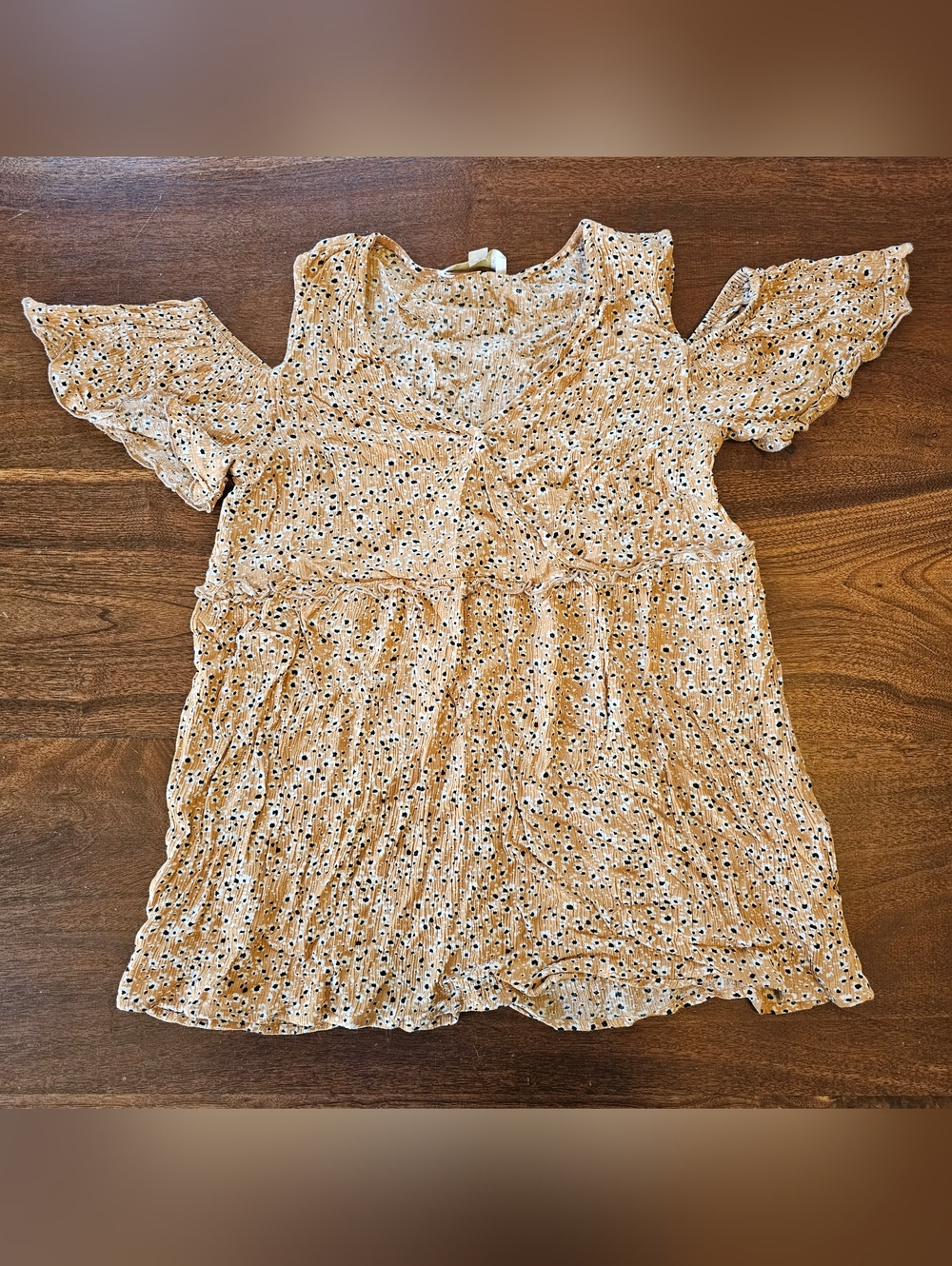 Womens Floral Off Shoulder V-Neck Blouse Top Size Small